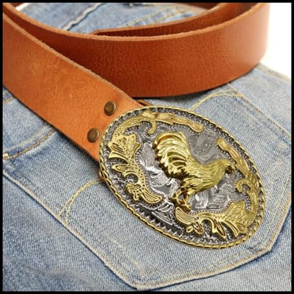 Premium Metal Alloy Rooster Belt Buckle Fits 2 Inch Belts main image 6